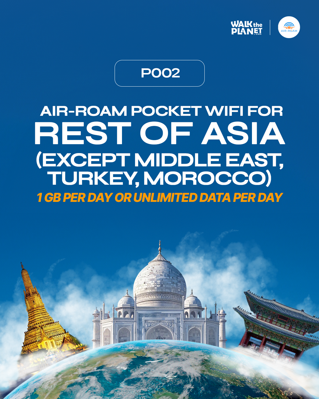 P002: Rest of Asia (except Middle East, Turkey, Morocco) Pocket Wi-Fi