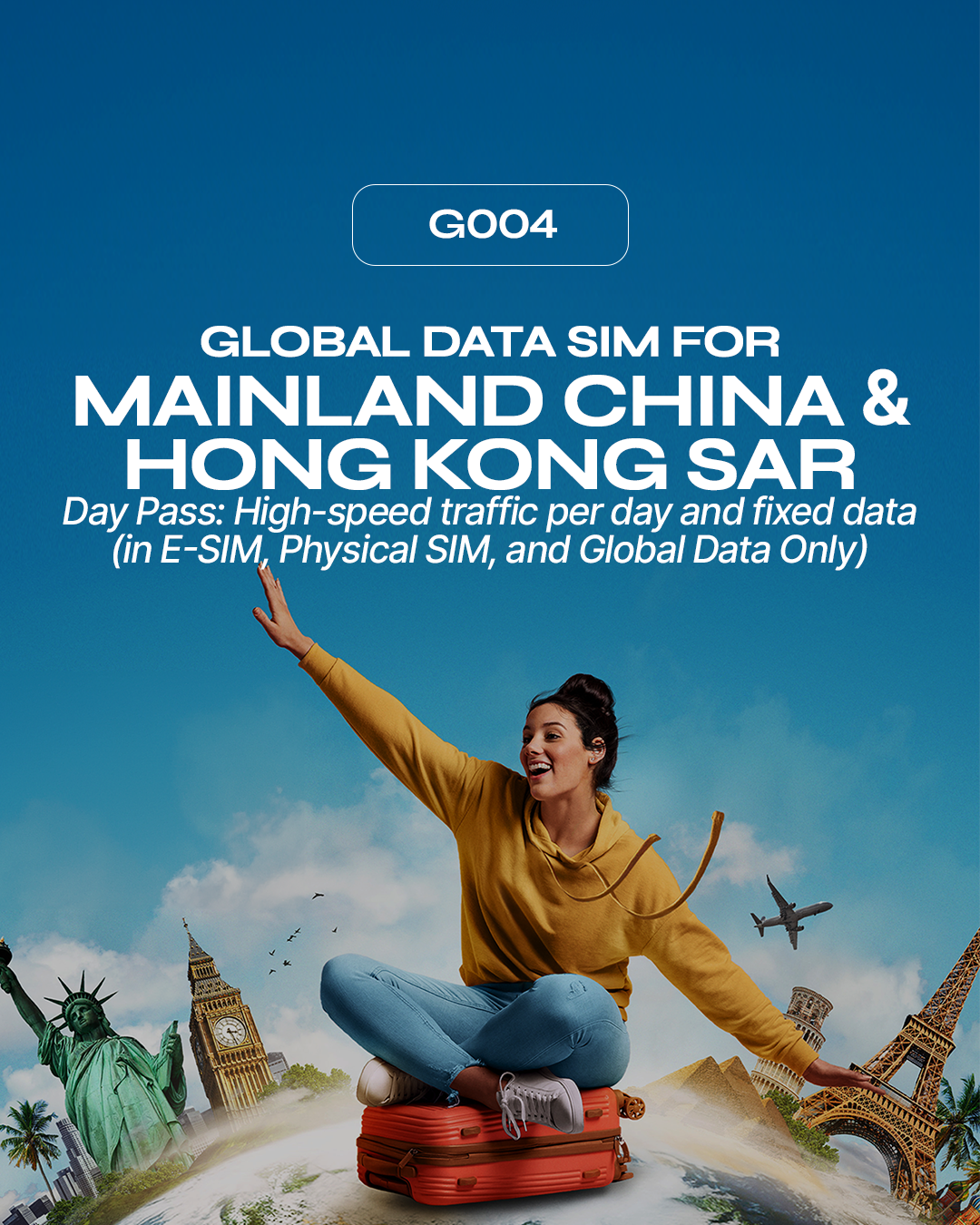 G004: Mainland China & Hong Kong, SAR (Available in Day Pass and Fix Data)
